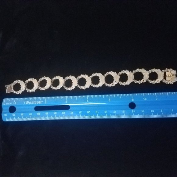 Vintage Textured Circle Bracelet 1/20 12 KT GF - Picture 7 of 8